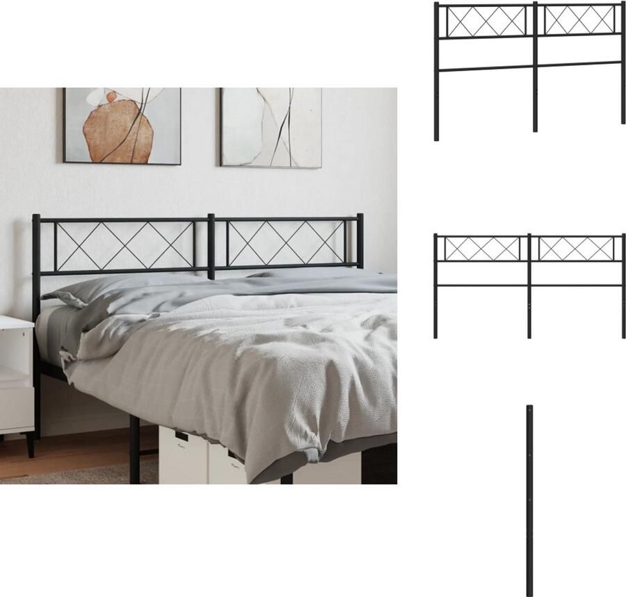 VidaXL Hoofdbord Hoofdborden Hoofdeinde Metalen Hoofdbord 150 cm metaal zwart