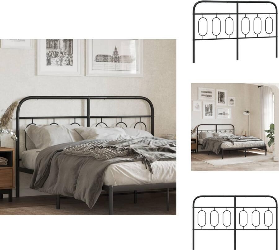 VidaXL Hoofdbord Hoofdborden Hoofdeinde Metalen Hoofdbord 150 cm metaal zwart