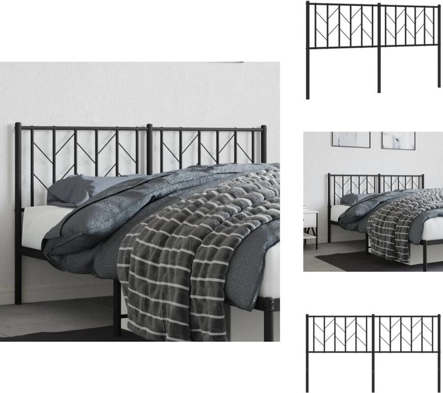 VidaXL Hoofdbord Hoofdborden Hoofdeinde Metalen Hoofdbord 150 cm metaal zwart