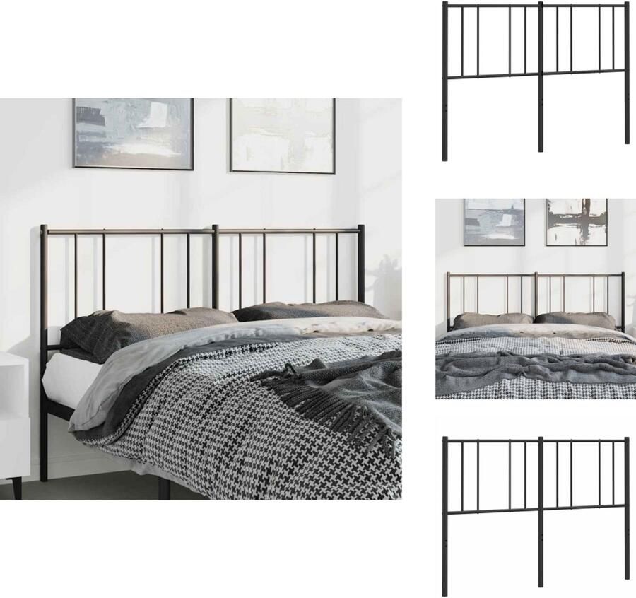 VidaXL Hoofdbord Hoofdborden Hoofdeinde Metalen Hoofdbord 150 cm metaal zwart