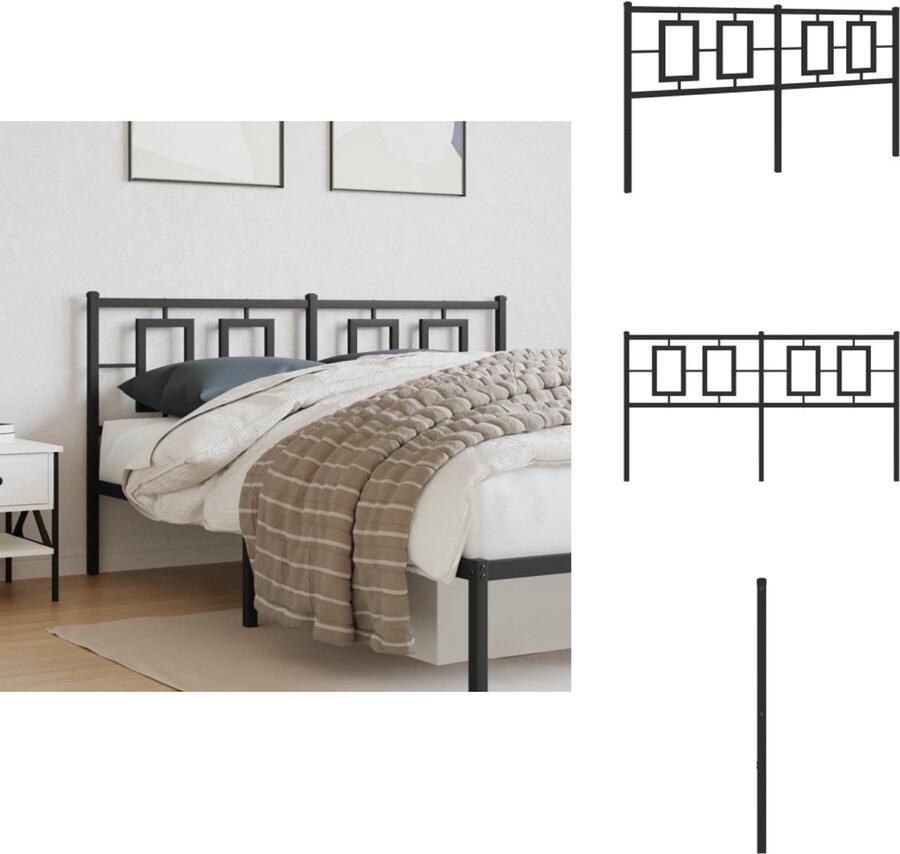 VidaXL Hoofdbord Hoofdborden Hoofdeinde Metalen Hoofdbord 150 cm metaal zwart