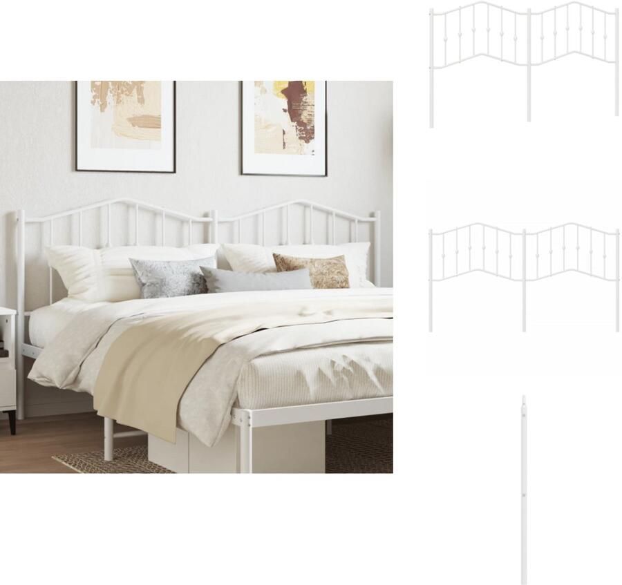 VidaXL Hoofdbord Hoofdborden Hoofdeinde Metalen Hoofdbord 160 cm metaal wit