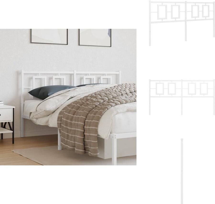 VidaXL Hoofdbord Hoofdborden Hoofdeinde Metalen Hoofdbord 160 cm metaal wit