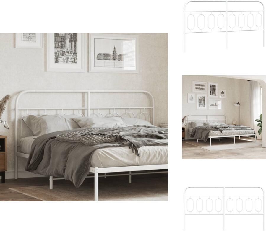 VidaXL Hoofdbord Hoofdborden Hoofdeinde Metalen Hoofdbord 160 cm metaal wit