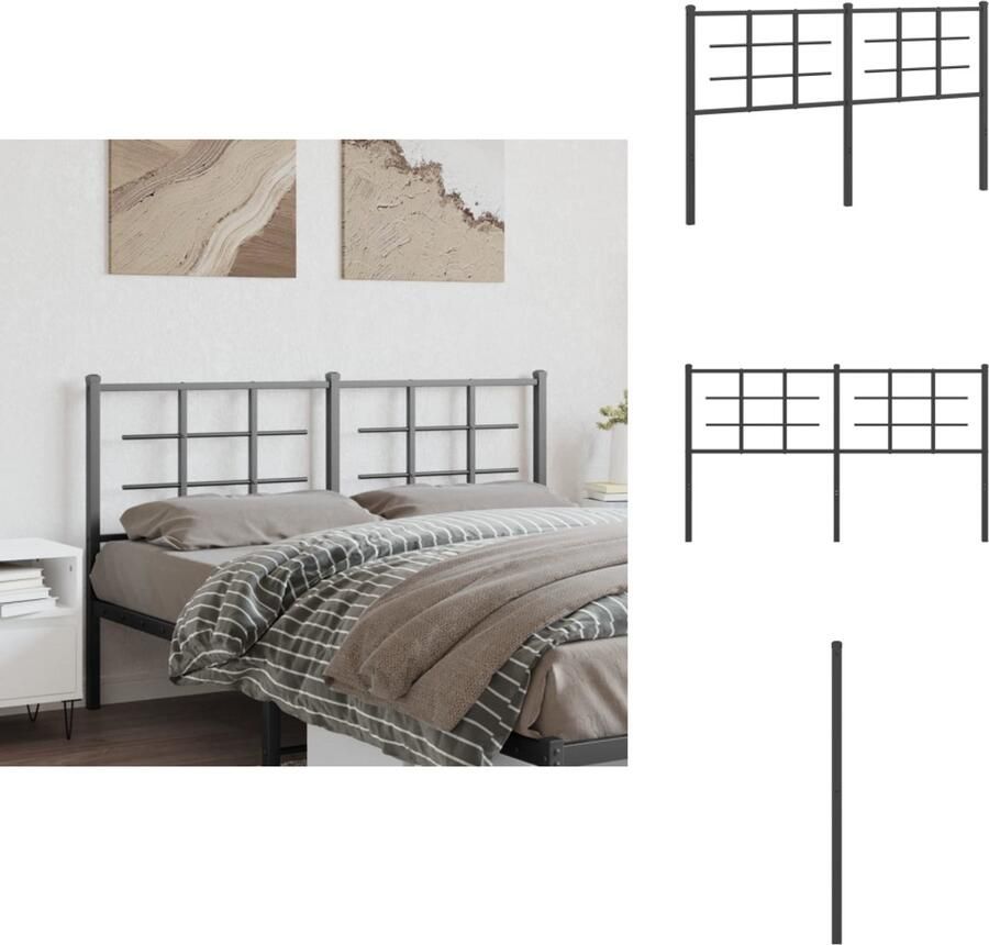 VidaXL Hoofdbord Hoofdborden Hoofdeinde Metalen Hoofdbord 160 cm metaal zwart