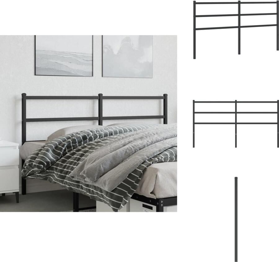 VidaXL Hoofdbord Hoofdborden Hoofdeinde Metalen Hoofdbord 160 cm metaal zwart