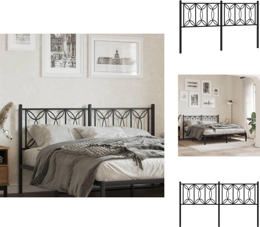 VidaXL Hoofdbord Hoofdborden Hoofdeinde Metalen Hoofdbord 160 cm metaal zwart