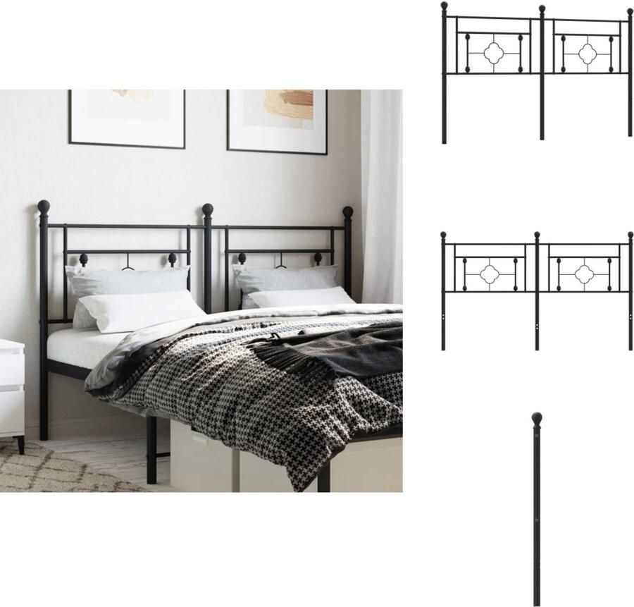 VidaXL Hoofdbord Hoofdborden Hoofdeinde Metalen Hoofdbord 160 cm metaal zwart