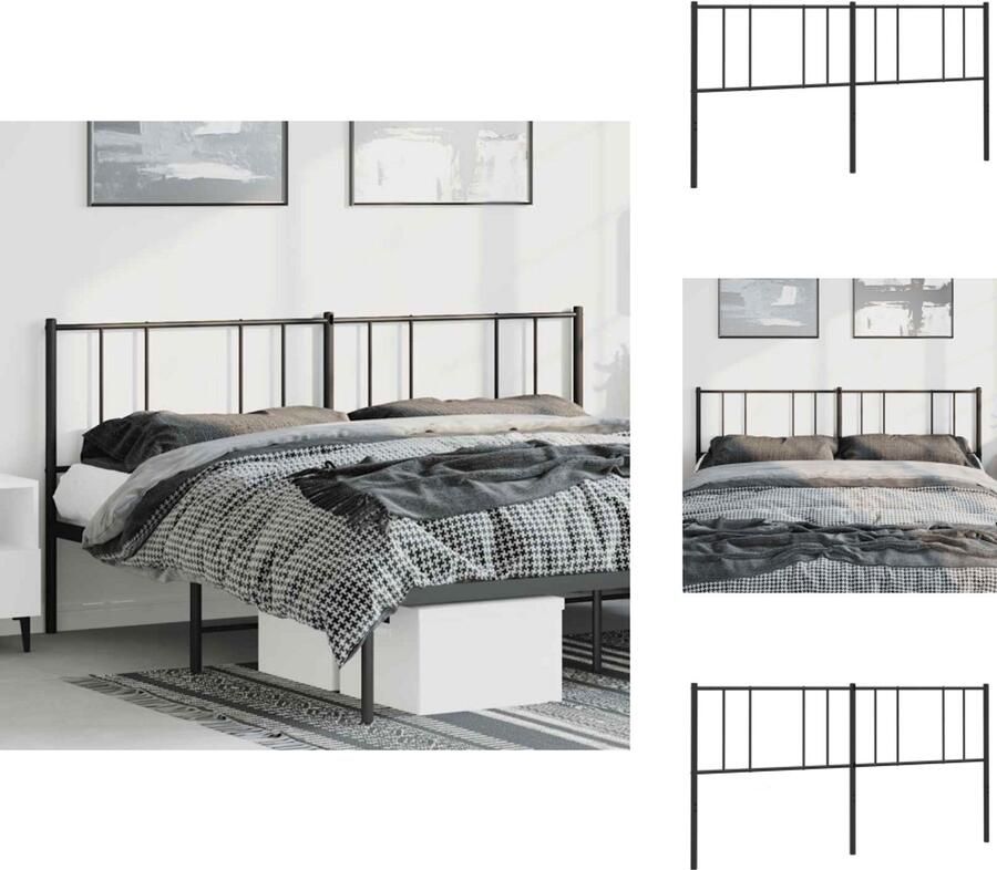 VidaXL Hoofdbord Klassiek Bed Afmetingen- 187 x 3 x 90 cm Ken- Robuuste metalen constructie Bedonderdeel