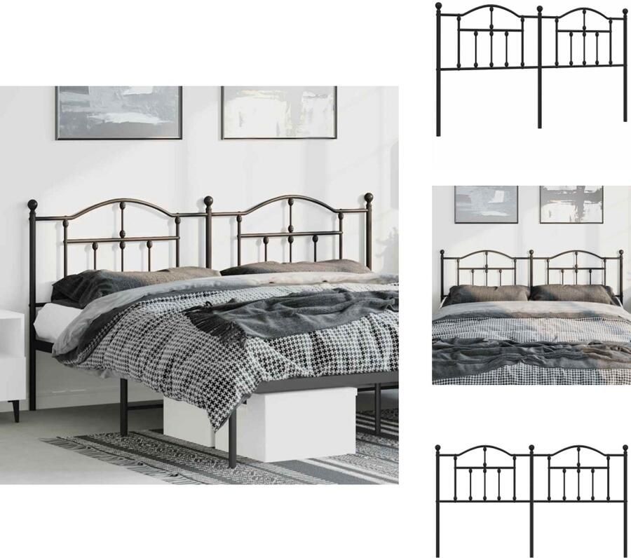 VidaXL Hoofdbord Hoofdborden Hoofdeinde Metalen Hoofdbord 180 cm metaal zwart