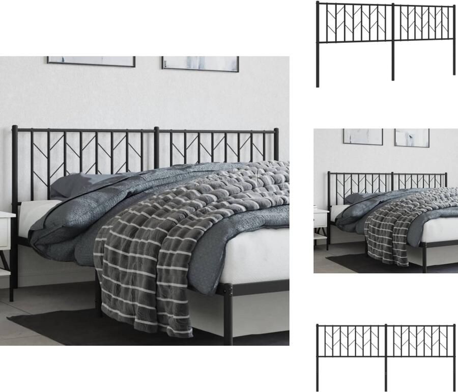 VidaXL Hoofdbord Hoofdborden Hoofdeinde Metalen Hoofdbord 180 cm metaal zwart