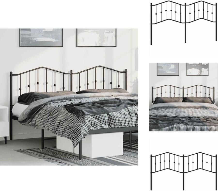 VidaXL Hoofdbord Hoofdborden Hoofdeinde Metalen Hoofdbord 180 cm metaal zwart