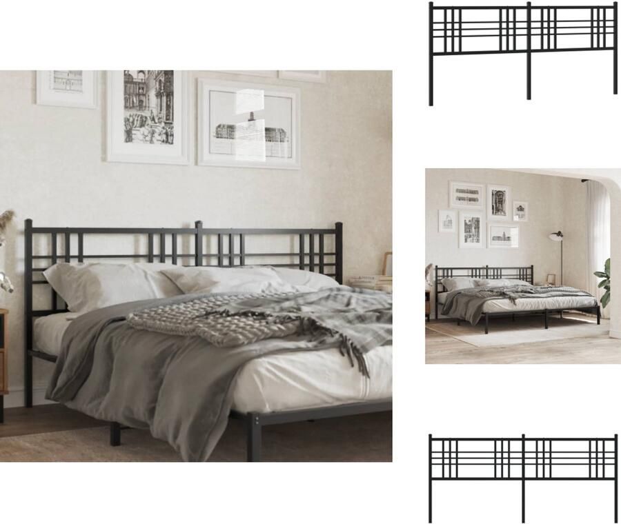 VidaXL Hoofdbord Hoofdborden Hoofdeinde Metalen Hoofdbord 180 cm metaal zwart