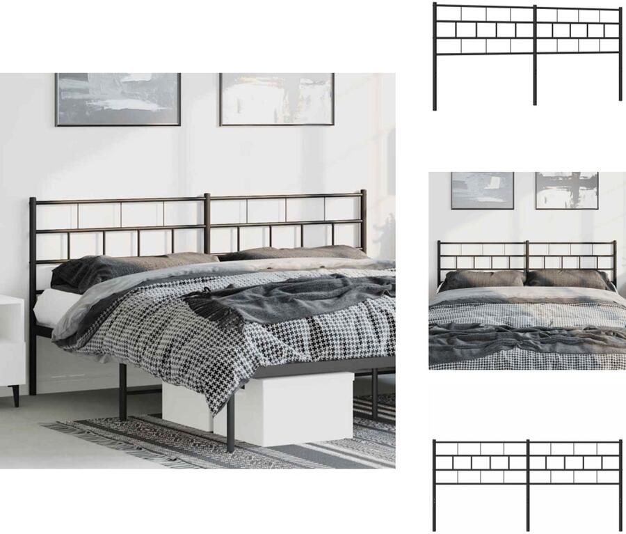VidaXL Hoofdbord Hoofdborden Hoofdeinde Metalen Hoofdbord 180 cm metaal zwart