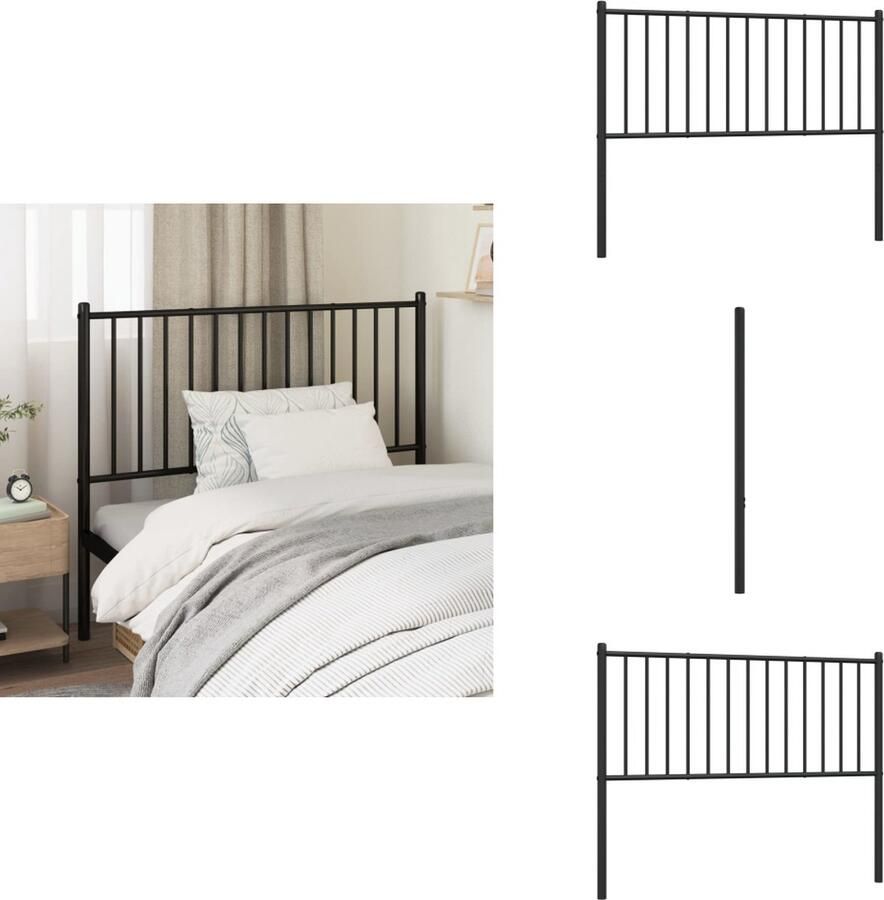 VidaXL Hoofdbord Hoofdborden Hoofdeinde Metalen Hoofdbord metaal 107 cm zwart
