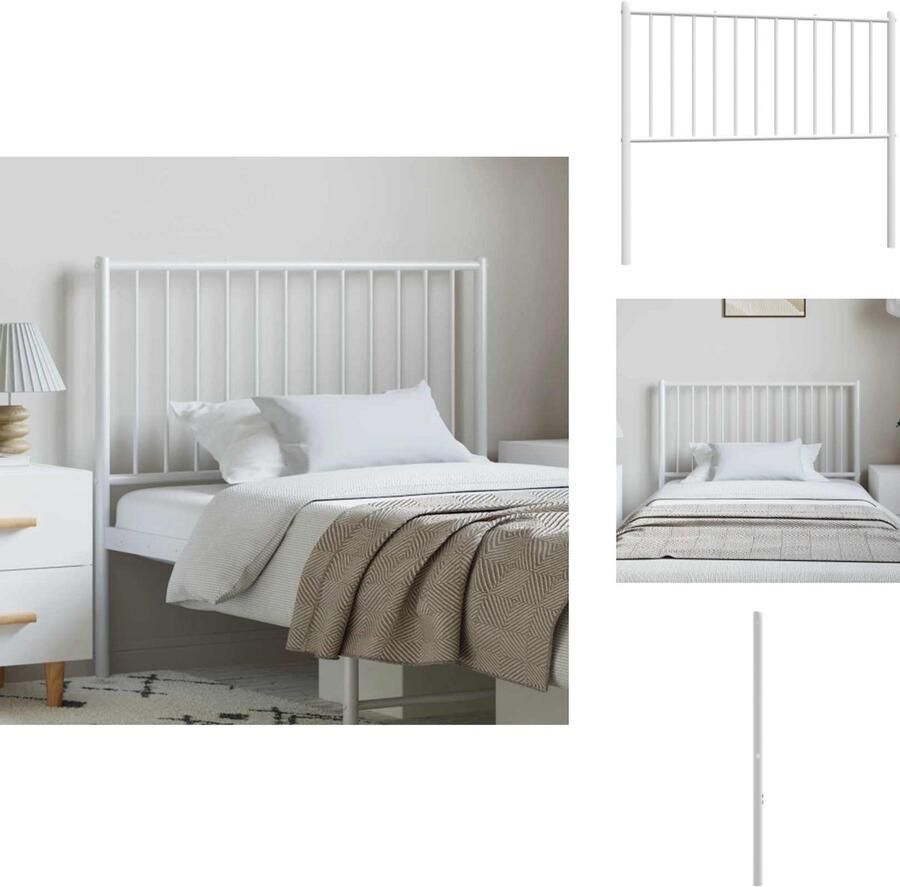 VidaXL Hoofdbord Klassiek Hoofdborden Afmeting- 105 x 3 x 90 cm Kleur- wit Bedonderdeel