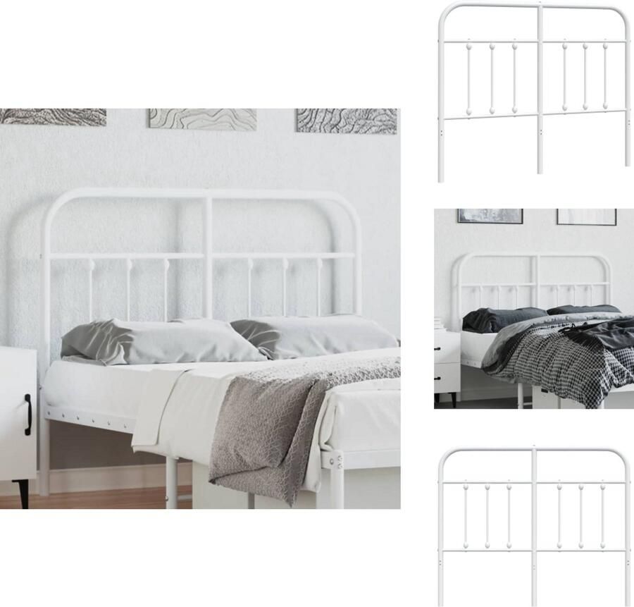 VidaXL Hoofdbord Hoofdborden Hoofdeinde Metalen Hoofdbord metaal wit 120 cm