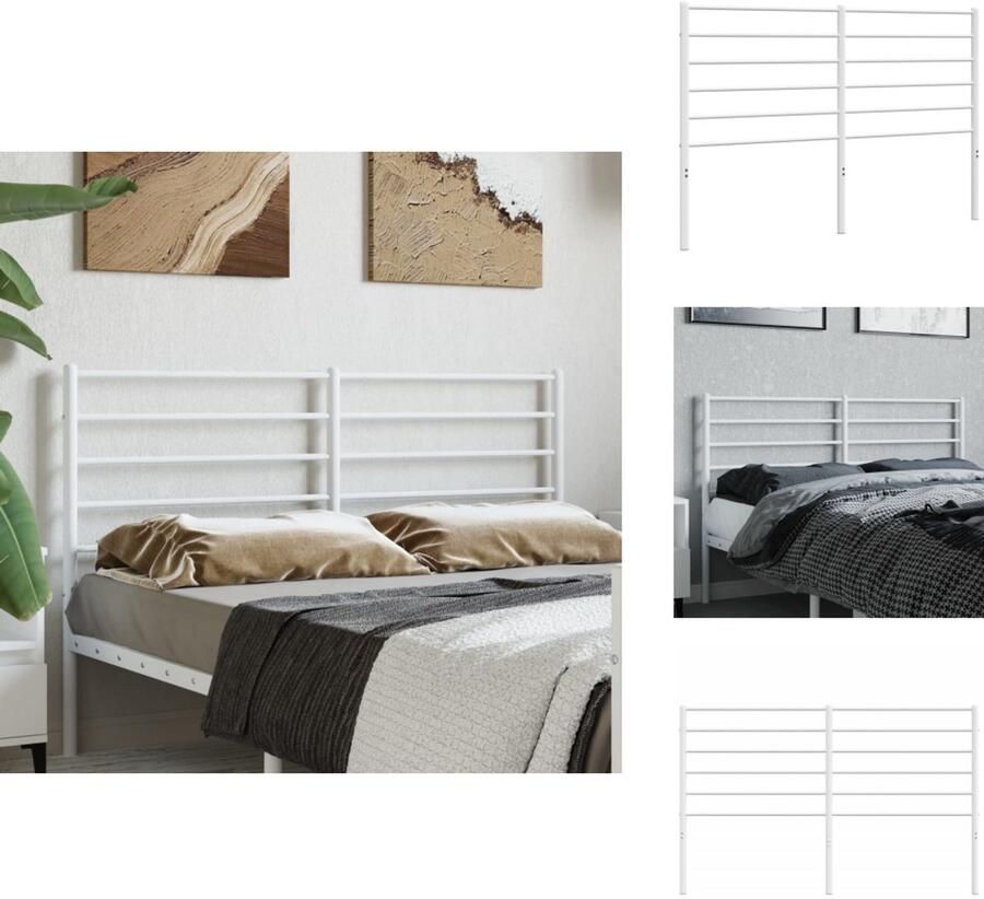 VidaXL Hoofdbord Hoofdborden Hoofdeinde Metalen Hoofdbord metaal wit 120 cm