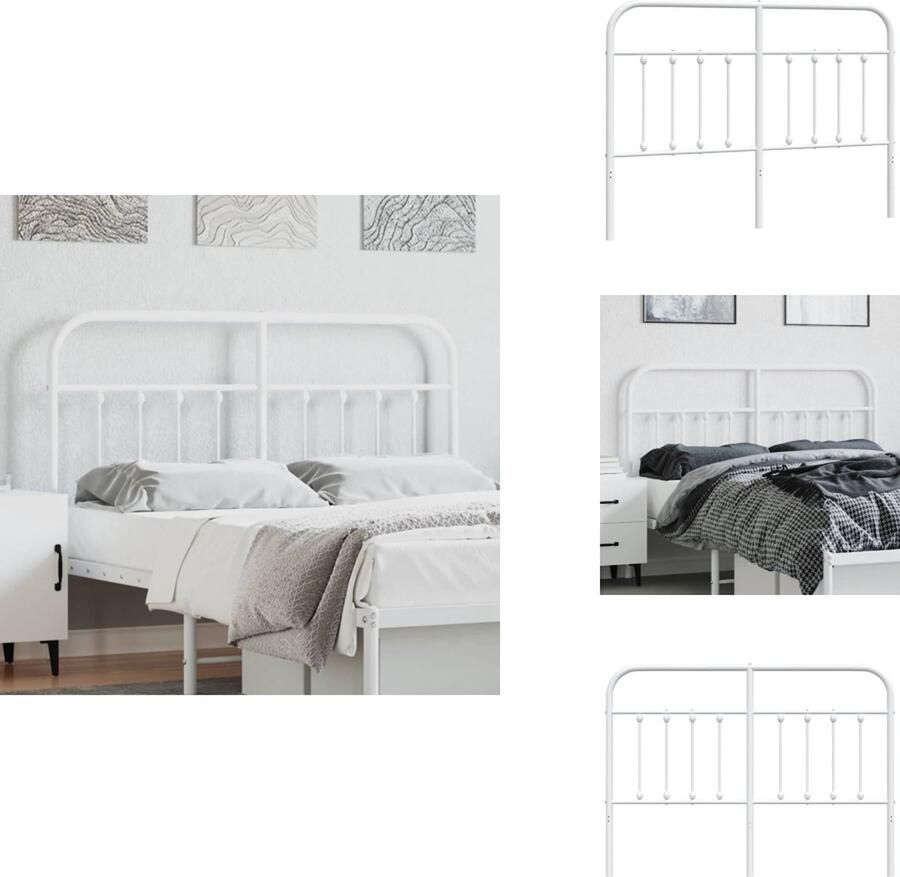 VidaXL Hoofdbord Hoofdborden Hoofdeinde Metalen Hoofdbord metaal wit 135 cm