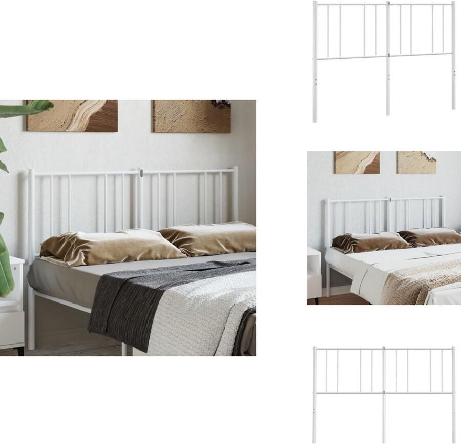 VidaXL Hoofdbord Hoofdborden Hoofdeinde Metalen Hoofdbord metaal wit 140 cm