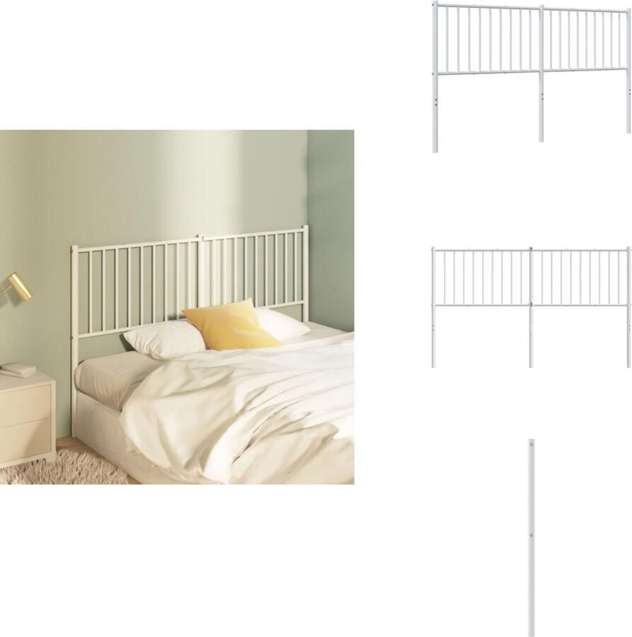 VidaXL Hoofdbord Hoofdborden Hoofdeinde Metalen Hoofdbord metaal wit 160 cm