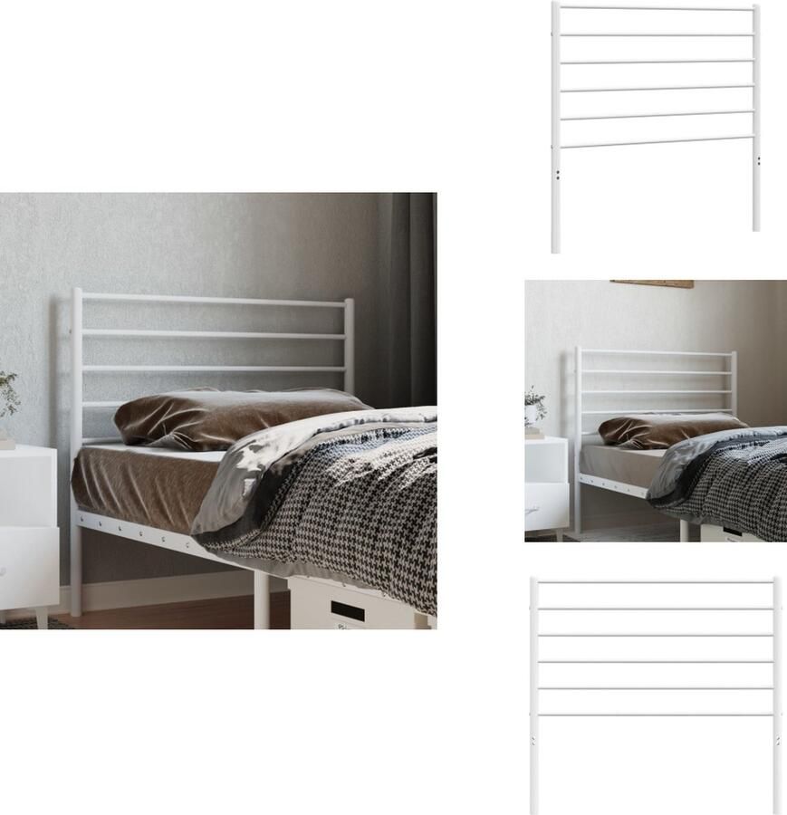 VidaXL Hoofdbord Hoofdborden Hoofdeinde Metalen Hoofdbord metaal wit 80 cm