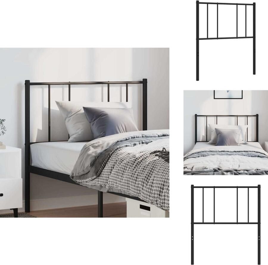 VidaXL Hoofdbord Bedframes 105 x 3 x 90 cm Robuuste metalen constructie Bedonderdeel