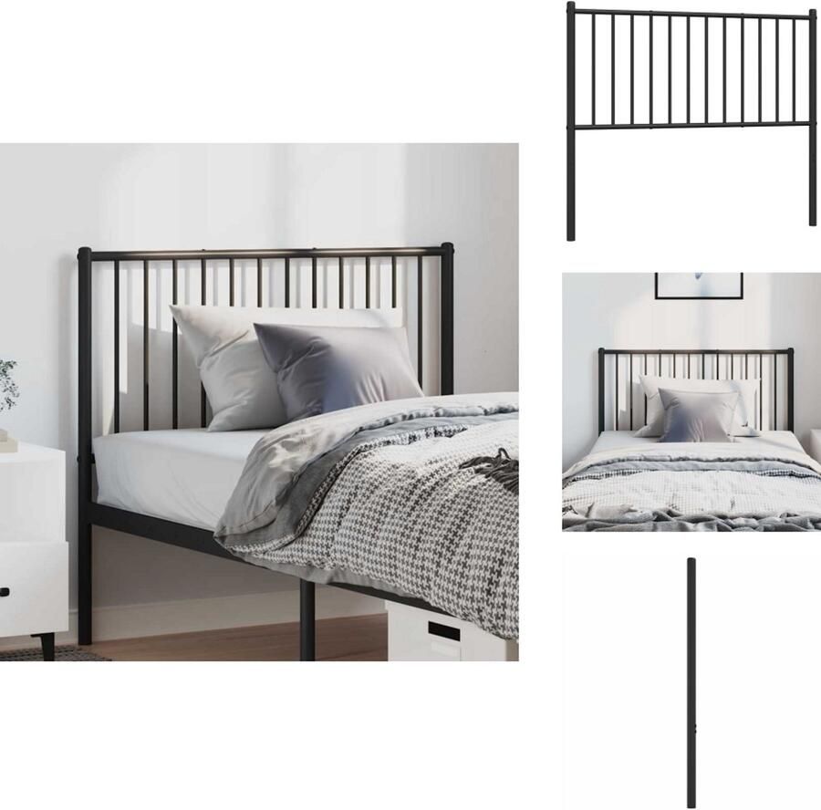 VidaXL Hoofdbord Hoofdborden Hoofdeinde Metalen Hoofdbord metaal zwart 100 cm