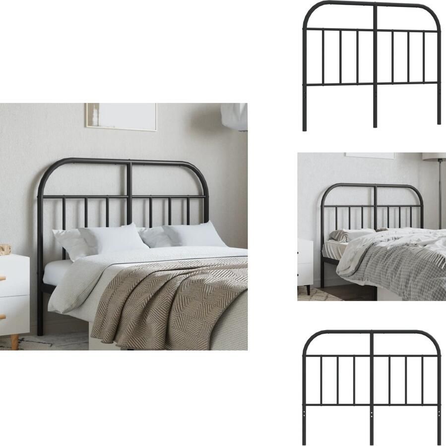 VidaXL Hoofdbord Hoofdborden Hoofdeinde Metalen Hoofdbord metaal zwart 120 cm