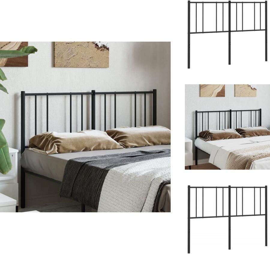 VidaXL Hoofdbord Hoofdborden Hoofdeinde Metalen Hoofdbord metaal zwart 120 cm