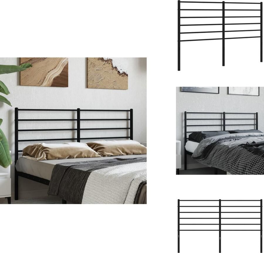 VidaXL Hoofdbord Hoofdborden Hoofdeinde Metalen Hoofdbord metaal zwart 135 cm