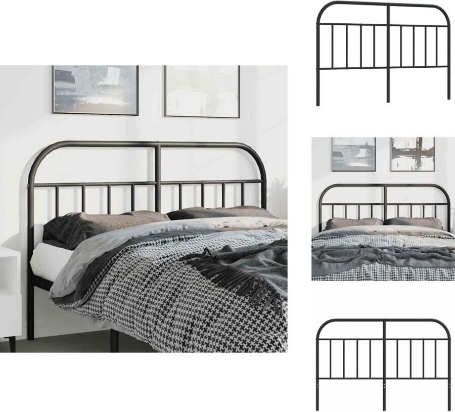 VidaXL Hoofdbord Hoofdborden Hoofdeinde Metalen Hoofdbord metaal zwart 150 cm