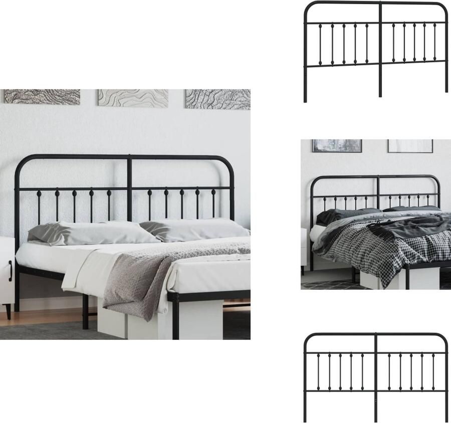 VidaXL Hoofdbord Hoofdborden Hoofdeinde Metalen Hoofdbord metaal zwart 160 cm