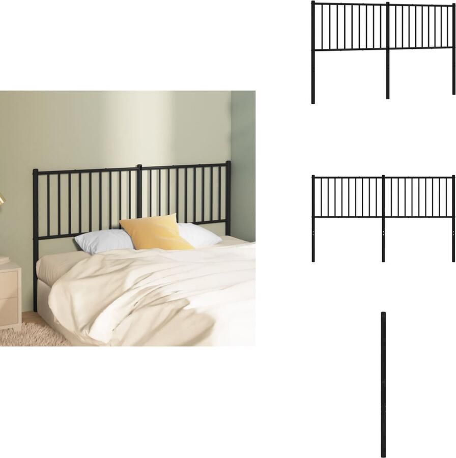 VidaXL Hoofdbord Hoofdborden Hoofdeinde Metalen Hoofdbord metaal zwart 160 cm