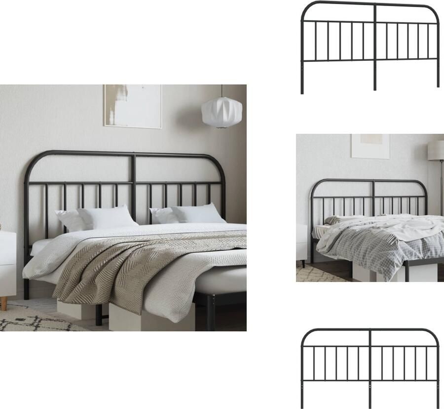 VidaXL Hoofdbord Bed 187 x 100 cm Robuuste metalen constructie Stevige en stabiele poten Comfortabele ondersteuning Bedonderdeel