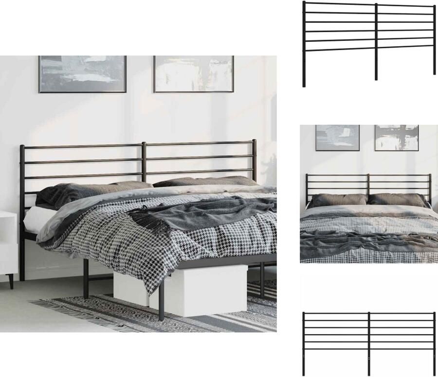 VidaXL Hoofdbord Bed 187 x 100 cm Robuuste metalen constructie Stevige en stabiele poten Comfortabele ondersteuning Bedonderdeel - Foto 2