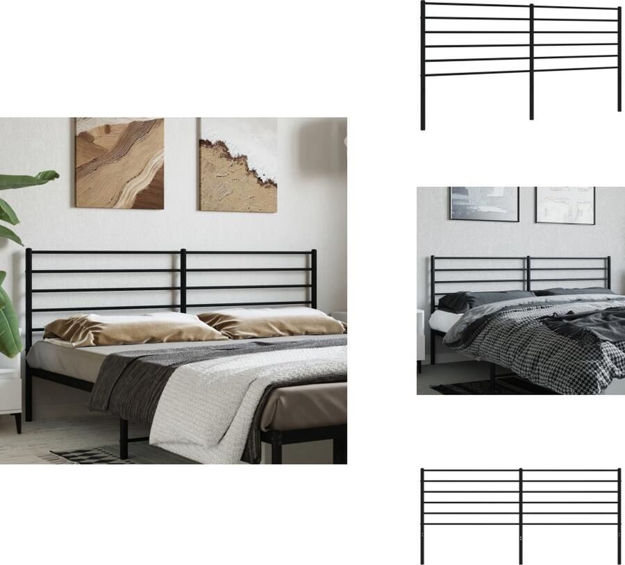 VidaXL Klassiek Hoofdbord Zwart 198 x 3 x 90 cm Robuuste Metalen Constructie Bedonderdeel - Foto 2