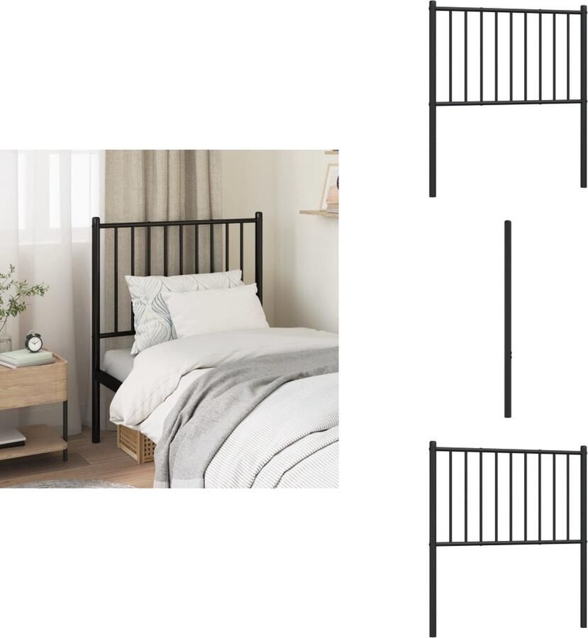 VidaXL Hoofdbord Hoofdborden Hoofdeinde Metalen Hoofdbord metaal zwart 80 cm