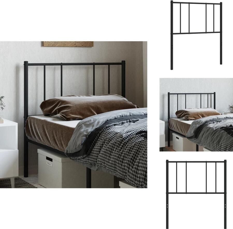 VidaXL Hoofdbord Hoofdborden Hoofdeinde Metalen Hoofdbord metaal zwart 80 cm