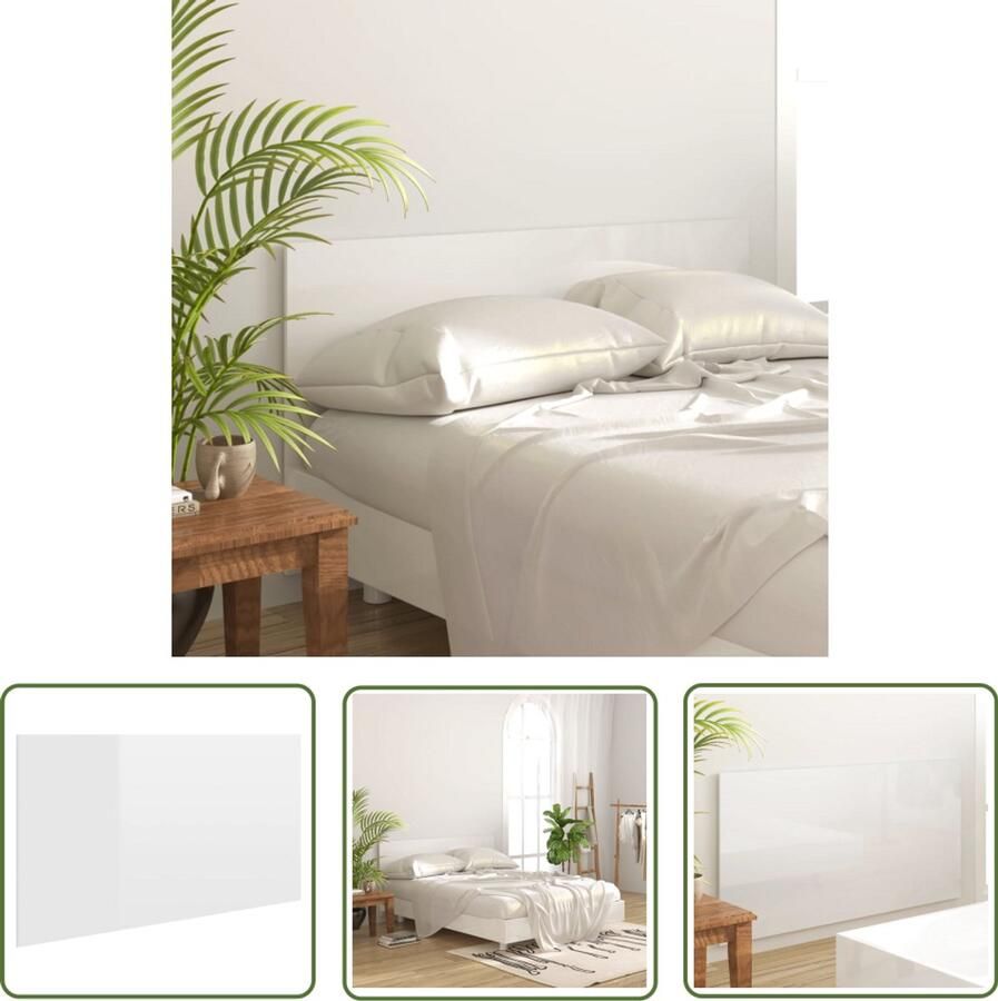 VidaXL Hoofdbord Hoogglans Wit 160x80 cm Hoofd Bord Hoofdkussen Klassieke Meubels Houten Hoofdbord Slaapkamer Decoratie Bedroom Furniture White Headboard Modern Headboard Vita XL