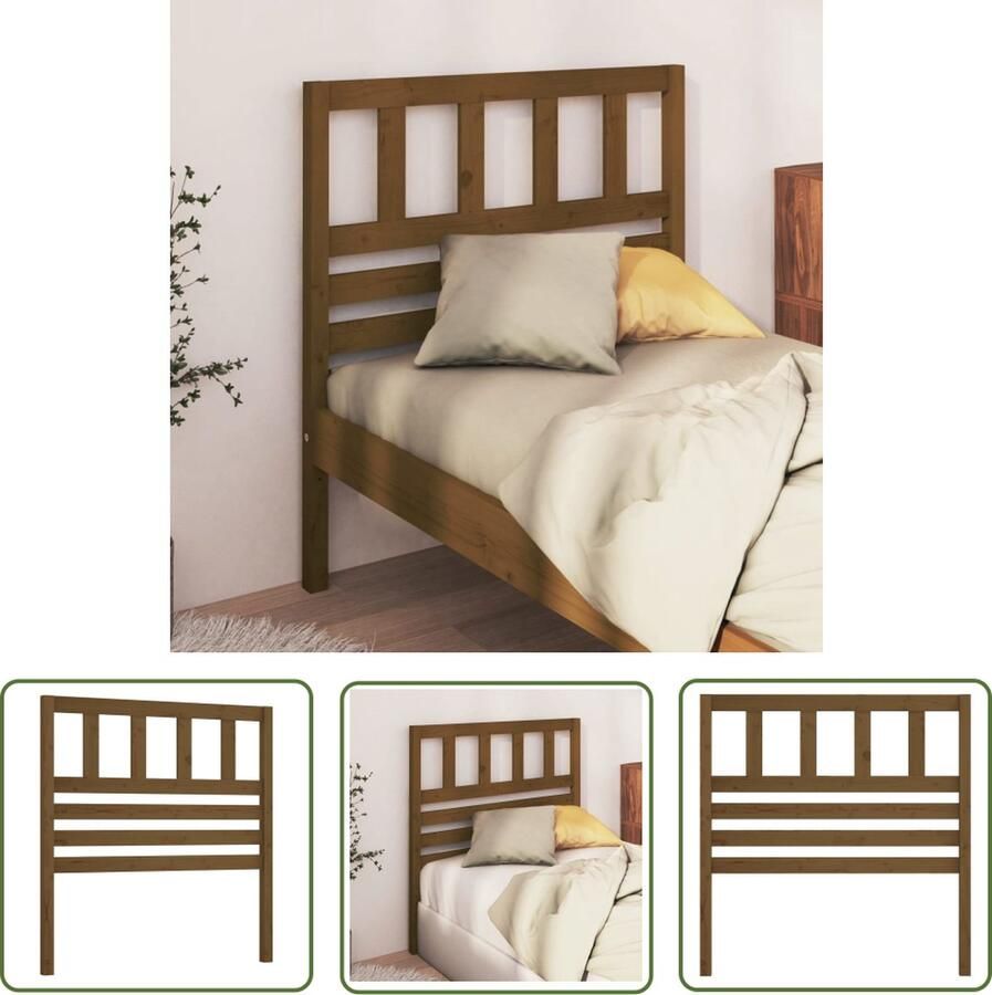 The Living Store Houten Hoofdeinde 81 x 4 x 100 cm Klassiek Massief Grenenhout Houten Hoofdbord Hoofdeinde Grenenhout Meubilair Kamerdecoratie