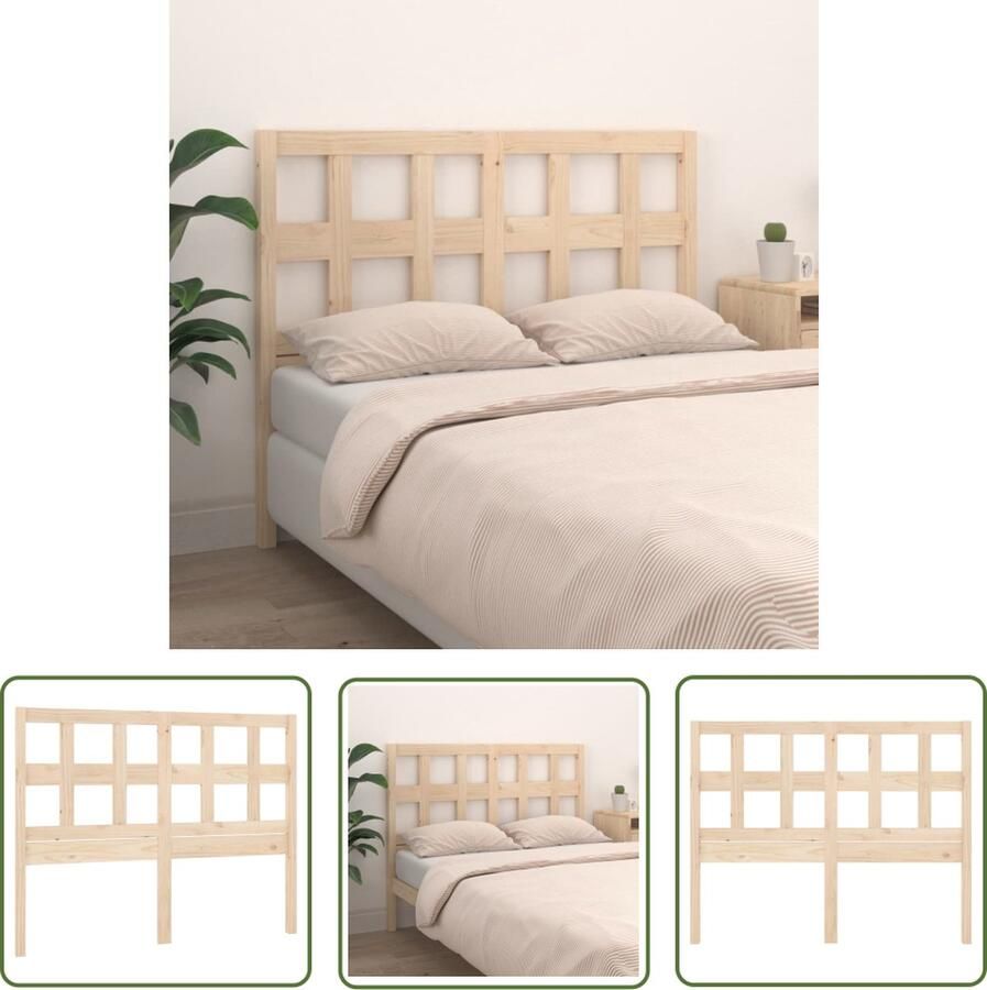 The Living Store houten hoofdeinde Hoofdeinden 125.5 x 4 x 100 cm Rustieke uitstraling Houten Hoofdeinde Hoofdbord Rustic Interieur Landelijk Meubilair Grenenhout
