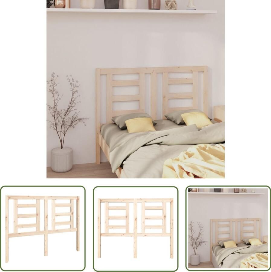 The Living Store Houten Hoofdeinde Grenen 126 x 4 x 100 cm Rustieke uitstraling Houten Hoofdeinde Hoofdbord Grenenhout Rustic Landelijk