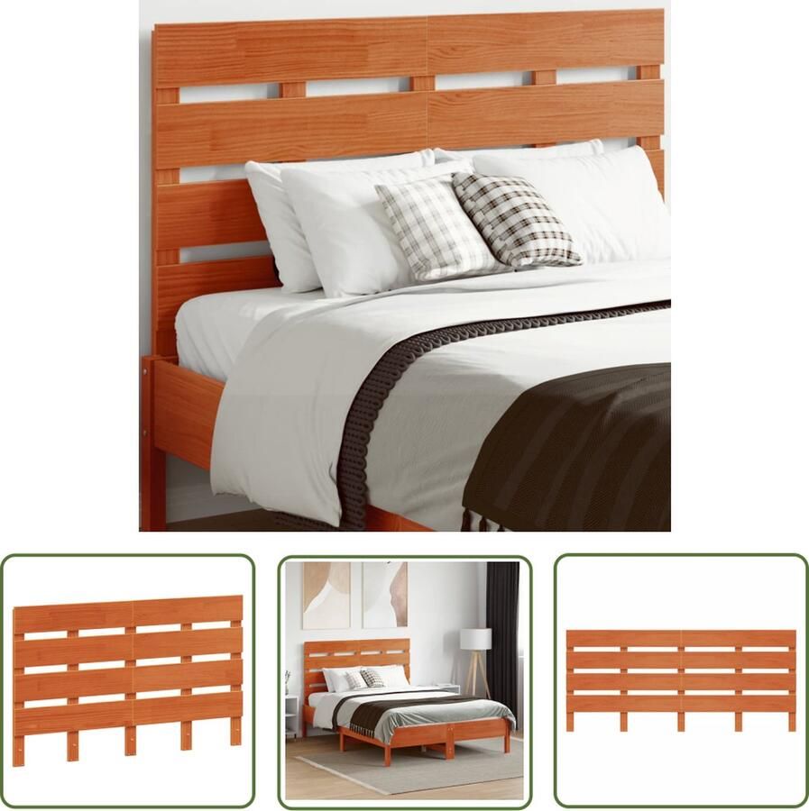 The Living Store Houten Hoofdeinde 135.5 x 3 x 80 cm Massief grenenhout Houten Hoofdeinde Hoofdbord Massief Hout Grenenhout Bedroom Decor