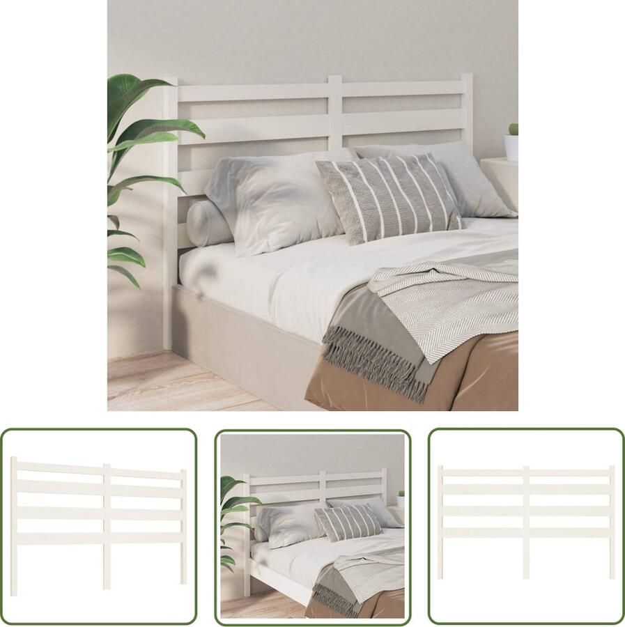 The Living Store Houten Hoofdeinde Grenenhout 166 x 4 x 100 cm Wit Houten Hoofdeinde Hoofdbord Grenenhout Wit Beddecoratie
