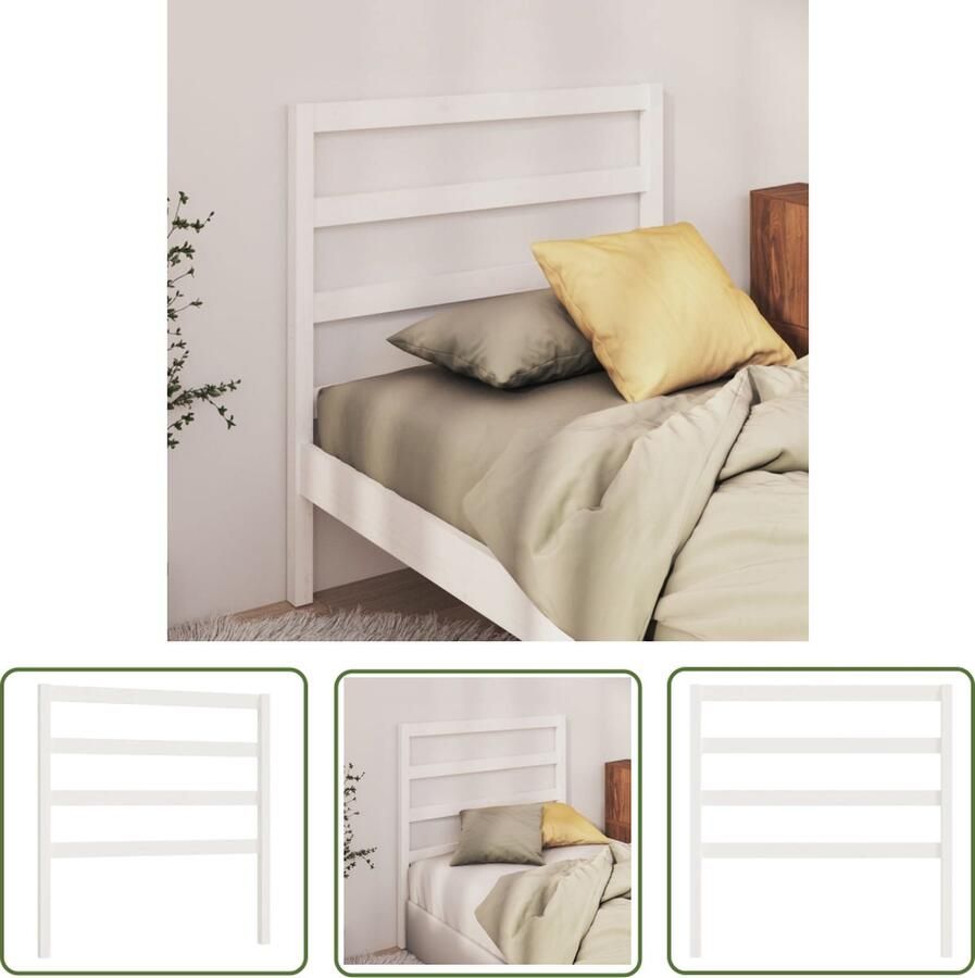 The Living Store Houten Hoofdeinde Wit 81x4x100cm Klassieke uitstraling Houten Hoofdbord Klassieke Hoofdbord Wit Hoofdbord Grenenhout Hoofdbord Met Bijpassende Kleuren