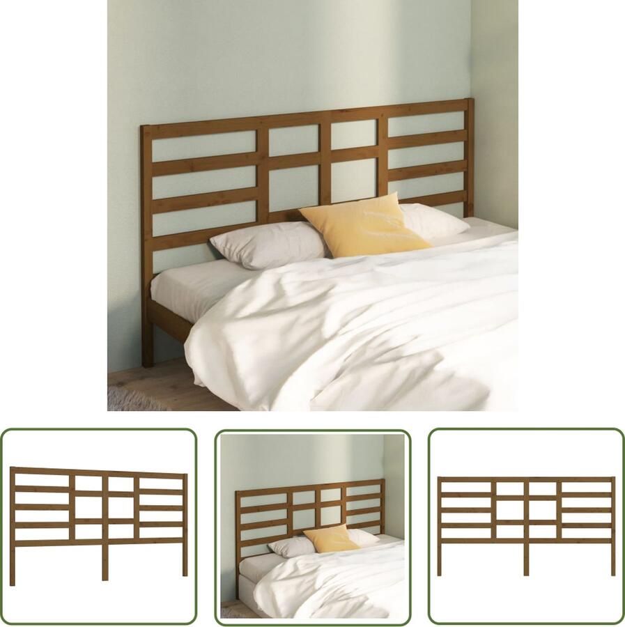 The Living Store Houten Hoofdeinde Klassieke Uitstraling 206 x 4 x 104 cm Honingbruin Houten Hoofdbord Klassieke Stijl Hoofdbed Grenenhout Meubels Bruine Hoofdbord