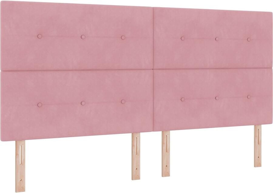 VidaXL Hoofdbord Knoop Tufted Roze 200 cm Fluweel
