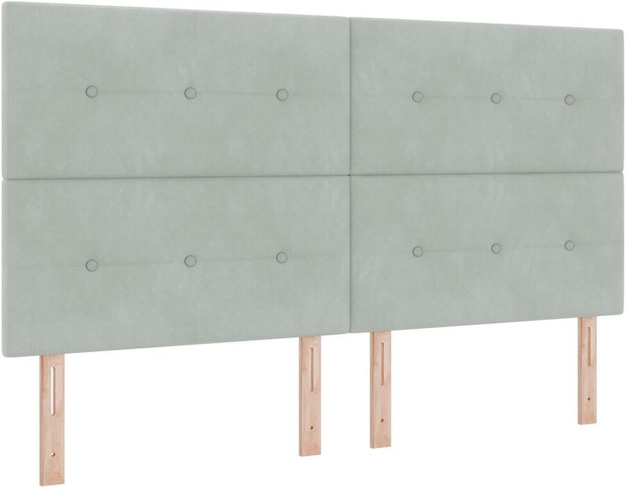 VidaXL Hoog Hoofdbord met Knopen in Lichtgrijs 180 cm van Velvet