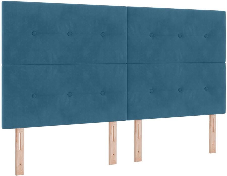 VidaXL Hoofdbord Wandgemonteerd Donkerblauw 180 cm Fluweel